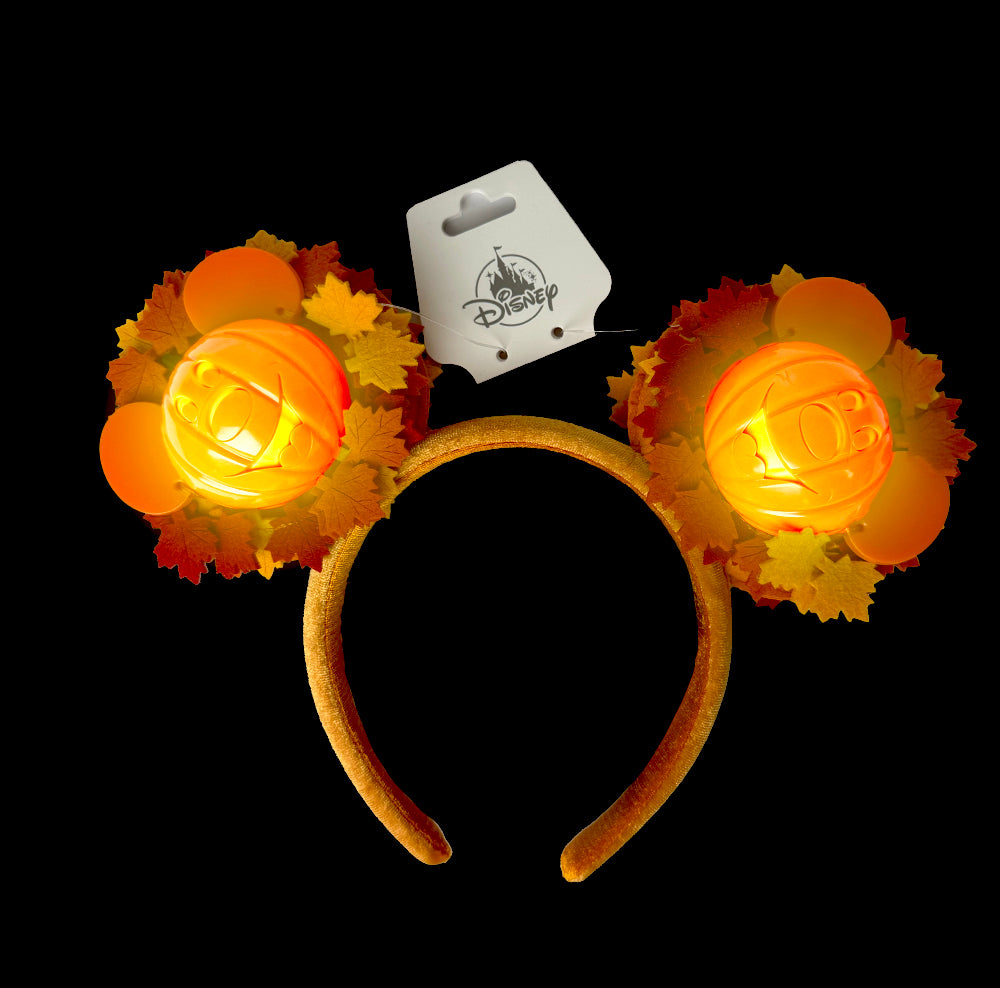 Mickey Mouse Light-Up Pumpkin Wreath Ear Headband – Disney Parks Halloween 2026